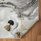 LUXE WEAVERS Marble Effect Abstract Gray 8x10 Area Rug