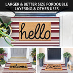KOZYFLY Striped Outdoor Rug Red and White 27.5x43 Inches Front Door Rug Christmas Woven Area Rug Washable Indoor Doormats Entrance Mat for Holiday Kitchen Entryway Patio Front Porch