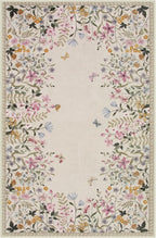 Wonnitar Washable 6x9 Area Rugs, Large Living Room Rug, Non-Slip Soft Floral Rugs for Bedroom, Botanical Area Rug Carpet for Dining Room Guest Room (Beige,6'x9')