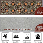 Brown Black Geometric Diamond Pattern Hallway Runner Rug - 3x12ft Soft Washable Rug, Corridor & Foyer High-Traffic Area Rugs, Durable Non-Slip Mat, Ethnic Southwestern Style Home Decor