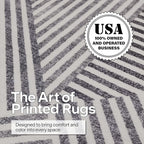 ReaLife Rugs Machine Washable Area Rug Runner - Living Room Bedroom Bathroom Kitchen Entryway Office - Padded Low Pile Stain Resistant Premium - Modern Geometric Contemporary - Miles - Gray 2'6" x 6'
