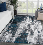 LUXE WEAVERS Modern Abstract Art Turquoise 5x7 Area Rug