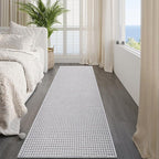 Boho 2x8 ft Runners for Hallways Extra Long Woven Washable Kitchen Runner Mat Rugs Non Slip, Soft Entryway Laundry Hall Floor Runner Carpet for Indoor Backdoor Bedroom Hallway Living Room, Gray