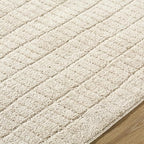 Livabliss x Our PNW Home Cascade Minimalist Striped Area Rug, 10' x 14', Light Brown