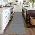 EARTHALL Washable Runner Rug 2x8 Ft Non Slip Runners for Hallways Cotton Rubber Backed Kitchen Runner Braided Indoor Floor Carpet Runners for Entryway, Hallway, Kitchen, Bedroom, Charcoal Gray