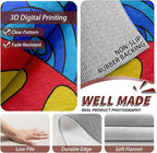 Abstract Area Rugs - Colorful Pop Art Rug 4x5, Hippie Aesthetic Funky High Traffic Shed Resistant Carpets Room Decor #C121