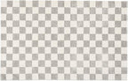 Revival Rugs Gambit 3'11" x 6'1" Checkered Rug Machine Washable Area Rug for Kitchen Bedroom - 100% Recycled Oeko-TEX Certified, Medium Pile, Gray, Beige