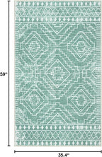 Wonnitar Moroccan 3x5 Area Rug, Sage Green Rug for Bedroom, Washable Farmhouse Kitchen Rug Non-Slip Living Room Throw Mat, Soft Non-Shedding Small Carpet for Bathroom Dorm Office (Mint Green,3'x5')