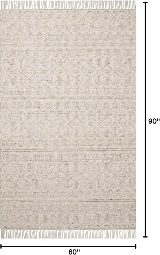 Loloi Angela Rose Rivers Collection RIV-03 Sand/Ivory 5'-0" x 7'-6" Reversible Area Rug