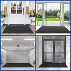 Durable Indoor Outdoor Door Mat, 4' x 5' Heavy Duty Front Door Mat for Entryway, Non-Slip Backing, Stain and Fade Resistant, Absorbent Commercial Floor Mat for High Traffic Area, Black