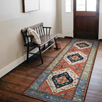 Lahome Boho Hallway Runner Rug - 2x6 Kitchen Runner Rugs Non Skid Washable Non-Slip Laundry Room Rug Throw Low-Plie Bathroom Oriental Distressed Carpet for Entrance Bedroom Living Room