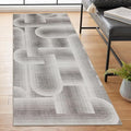 ReaLife Rugs Machine Washable Area Rug Runner - Living Room Bedroom Bathroom Kitchen Entryway Office - Non-Slip Baking Low Pile Stain Resistant Premium - Modern Geometric - Lyra - Beige 2'6" x 8'