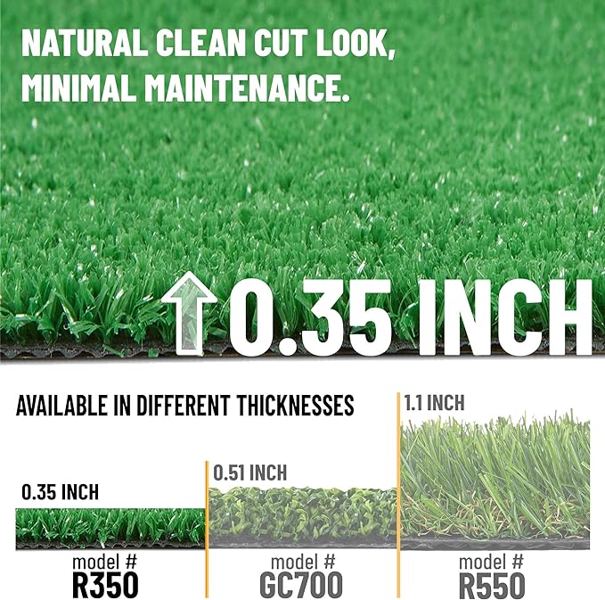 Ottomanson Artificial Grass Turf 2'7" x 52' Indoor Outdoor Faux Grass Rug with Drainage Holes, Customizable with Extra Long Size Options, Perfect for Patio Lawn Balcony Weddings Photoshoot Backdrop