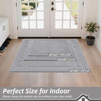 BEQHAUSE Door Mat 24" x 36", Non-Slip Door Mats Indoor Entryway Rugs Washable Low-Profile Absorbent and Stain Resist Floor Mats, Dog Door Mat for Front Back Door, Muddy Wet Shoes & Paws, Light Grey