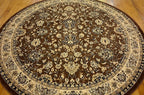 Unique Loom Sialk Hill Collection Area Rug - Washington (7' 10" Round Brown/Black)
