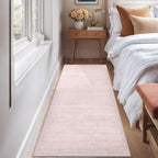 Art&Tuft Non-Slip Runner Rug - 2x8 Runner Rug Washable Low-Pile Rugs Runners, Soft Distressed Carpet Runner for Bedroom Bathroom Kitchen Laundry Living Room, Lightpink