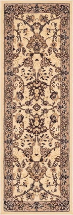 Unique Loom Sialk Hill Collection Area Rug - Washington (2' 2" x 6' 1" Runner Ivory/Black)