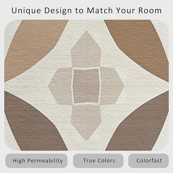 Geometric Rug, Washable 6x8 Rug for Living Room, Modern Abstract Patterned Indoor Carpet, Geometric Decor for Home, Bedroom, Soft Non Slip Thin Design FER90