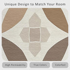 Geometric Rug, Washable 3x4 Rug for Living Room, Modern Abstract Patterned Indoor Carpet, Geometric Decor for Home, Bedroom, Soft Non Slip Thin Design FER83