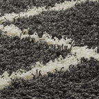 SAFAVIEH Dallas Shag Collection Area Rug - 6' Square, Dark Grey & Ivory, Trellis Design, Non-Shedding & Easy Care, 1.5-inch Thick Ideal for High Traffic Areas in Living Room, Bedroom (SGD257A)