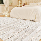 8x10 Area Rugs for Living Room Machine Washable Rug Distressed Indoor Carpet Neutral Moroccan Boho Rug Ultra Soft Area Rug for Bedroom Dining Room Playroom Office, Light Brown