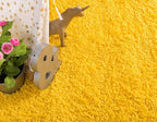 Unique Loom Solid Shag Collection Area Rug (8' Round, Tuscan Sun Yellow)