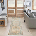 Nourison Home Astra Machine Washable Beige Blue 2'2" x 8' Area Rug - Easy Clean, Non Shedding, Bed Room, Living Room, Dining Room, Kitchen (8' Runner)