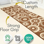 Custom Size Long Brown Hallway Runner Rug | Cut to Length 2'3" x 20' (Runner) | Non-Slip & Machine Washable | REMNAZ