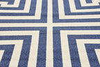 Unique Loom Athens Collection Classic Geometric Modern Border Design Area Rug (7' 0 x 10' 0 Rectangular, Navy Blue/ Beige)