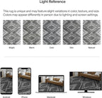 ReaLife Rugs Machine Washable Area Rug - Living Room Bedroom Bathroom Kitchen Entryway Office - Padded Low Pile Stain Resistant Premium - Moroccan Diamond Tribal - Jax - Gray 5' x 7'