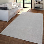 Paco Home Solid Area Rug in Silver Modern Plain Design, Size: 5'3" x 7'3"