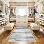 3x5 Area Rug Non-Slip: Washable Rugs for Hallway Entryway Kitchen Living Room Bedroom - Easy-to-Clean Stain and Water Resistant Carpet - Soft Low-Pile Throw Mat Grey