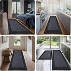 Washable Area Rug 34" x 60", Non Slip Kitchen Rug for Floor, Absorbent Entrance Runner Rug for Bedroom, Living Room, (Roll Packing)