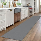 EARTHALL Washable Runner Rug 2x10 Ft Non Slip Runners for Hallways Long Cotton Rubber Backed Kitchen Runner Braided Indoor Floor Carpet Runners for Entryway, Hallway, Kitchen, Charcoal Gray