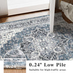 8x10 Area Rugs for Living Room Ultra-Soft Washable Rug Vintage Distressed Boho Area Rug, Non-Slip Low Pile Stain Resistant Carpet for Bedroom Dining Room Kitchen Office