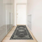 Ambesonne Sun and Moon Decorative Rug, Bohemian Artwork Design of Crescent Solar Ornament Esoteric Stars Ornaments, Quality Carpet for Bedroom Dorm and Living Room, 2' 5" x 7' 5", Sage Green