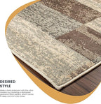 Superior Indoor Area Rug, Jute Backed, Modern Geometric Patchwork Floor Decor for Bedroom, Office, Living Room, Entryway, Hardwood Floors, Rockwood Collection, 8' x 10', Light Blue-Ivory