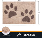 PURRUGS Dirt Trapping Door Mat 32" x 47", Non-Skid/Slip Machine Washable Microfiber Entryway Rug, Dog Doormat, Super Absorbent Welcome Mat for Muddy Wet Shoes and Paws, Beige