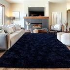 Area Rugs for Living Room, Soft Shaggy Carpets for Living Room, Fuzzy Rugs for Kids' Room, Perfect Decor for Modern Home Navy Blue 8x10 Feet