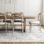 Extra Large Area Rugs 10x14 for Living Room, Farmhouse Distressed Printed Carpet Rugs for Bedroom Low Pile Thin, Non Slip Washable Neutral Boho Rug for Dining Room, Off White/Grey