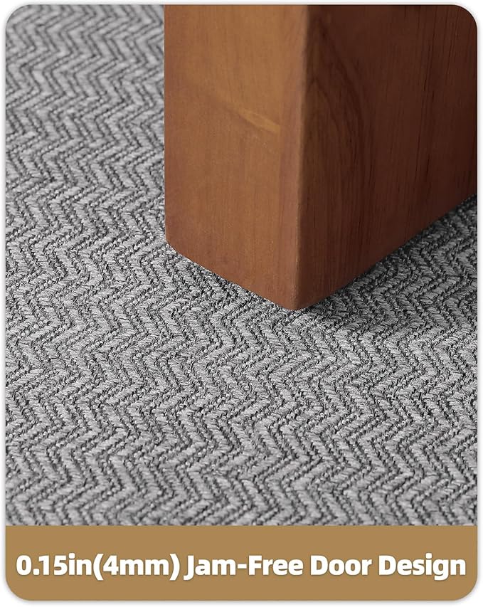 Color&Geometry Thin Indoor Entrance Mats for Home, 17"X29.5" Indoor Mats for Entryway Non Slip Rubber Backed, Dirt Trapper Door Rugs for Entryway Indoor Washable, Grey (Rolled-up NO Creases)