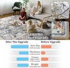6x9 Washable Area Rug for Living Room, Multicolor Modern Vintage Abstract Rug Large Non-Slip Low Pile Soft Faux Wool Carpet, Kids and Pets Friendly for Bedroom Dining Room Farmhouse Home Decor Rug