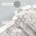 LIVEBOX Washable Area Rug 8x10 - Large Taupe Vintage Tribal Living Room Rug Oriental for Bedroom, Non-Slip Retro Medallion Carpet Print Distressed for Dining Room Guest Office