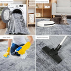Toneed Abstract Area Rug 6x9 Modern Washable Rug Soft Non Slip Rug Low Pile for Bedroom Living Room Dining Room Grey
