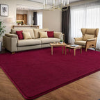 AROGAN Modern Shag Area Rug, 6x9 Feet Washable Bedroom Carpet, Plush Memory Foam Kids Girls Teens Room Low Pile Rug Decor, Wine Red