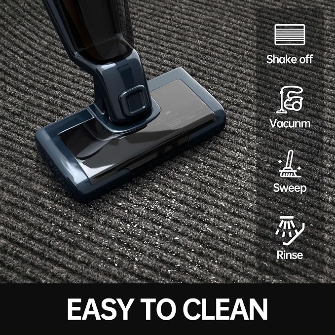 Front Door Mat, 4' x 8' Heavy Duty Indoor Outdoor Door Mat for Entryway, Commercial Door Mats Entrance, Low Profile Welcome Mats Non-Slip, Durable Rubber Backing Entry Mat for Patio, Home