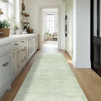 Modern Abstract Neutral Green Kitchen Rugs Non Slip Washable Low Pile Bedside Rug Runners 2x6 Sage Green Floor Covering Carpet for Bathroom Laundry Room 2 x 6