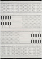 CAMILSON Modern Rug 8x10 Luxury Geometric Pattern Micro Loop Area Rugs Soft High and Low Pile Stain Resistant Easy to Clean Non-Shedding Durable Living Room Bedroom Indoor Carpet (White/Black)
