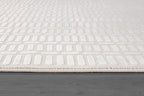 Beverly Rug Modern Geometric Area Rug 6x9 Low-High Pile Durable Soft Abstract Grid Indoor Rugs for Living Dining Room Office Stain Resistant Non Shedding Casual Indoor Carpet Beige White 6 x 9