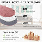 Soft Fluffy Area Rug for Bedroom, Blush Pink Fuzzy Shaggy Oval Throw Rugs for Bedside, Non-Slip Cozy Plush Shag Carpet for Girls Kids Room Nursery Dorm Living Room, 2.6 x 5.3 Feet